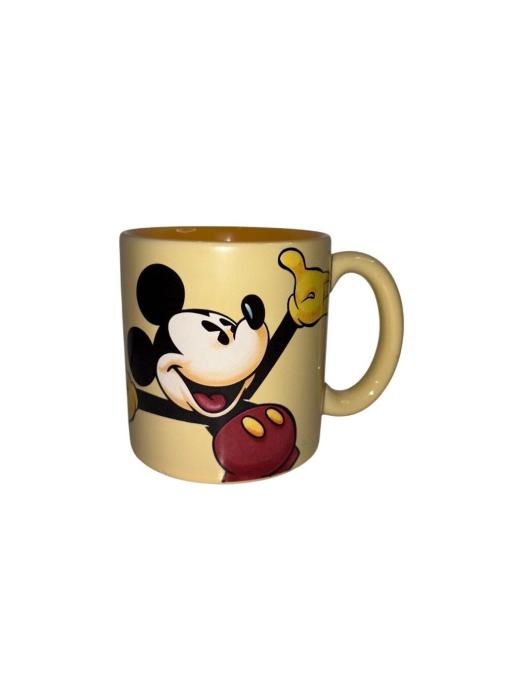 Disney Store Mickey Mouse Yellow Ceramic Mug 12oz Fun Character Design Made In T